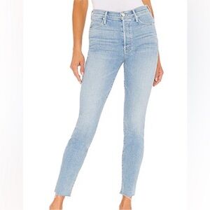 Mother The Stunner Ankle Fray Light Wash Jeans Size 30
